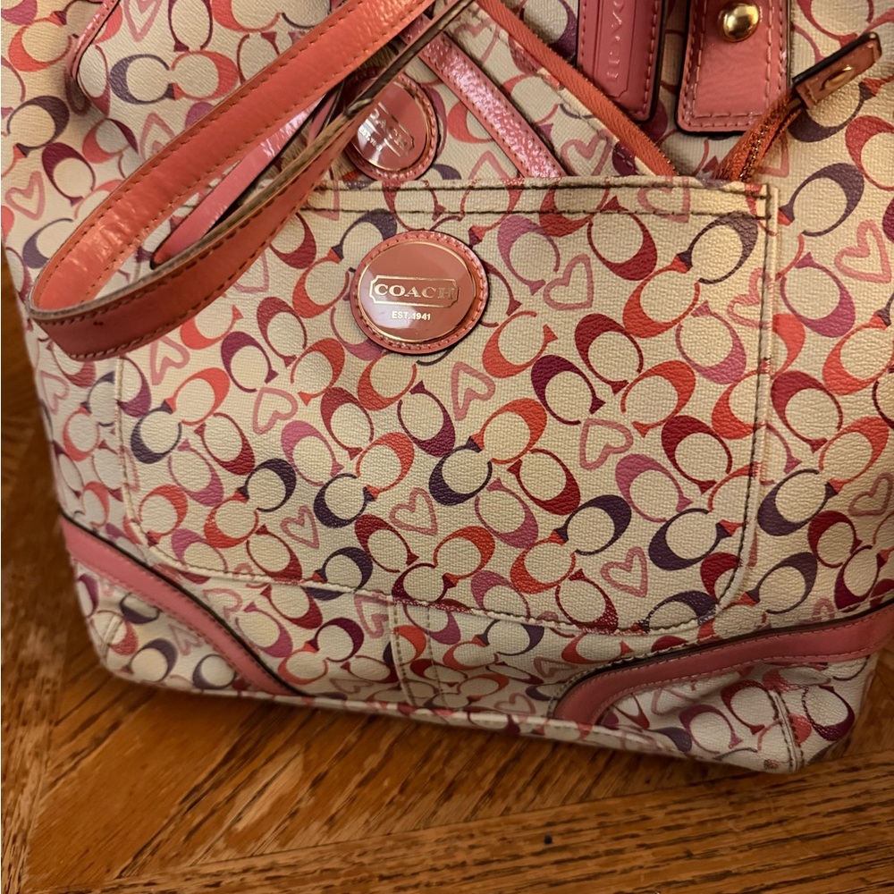 Coach Waverly Chelsea Signature Heart Tote and Wristlet